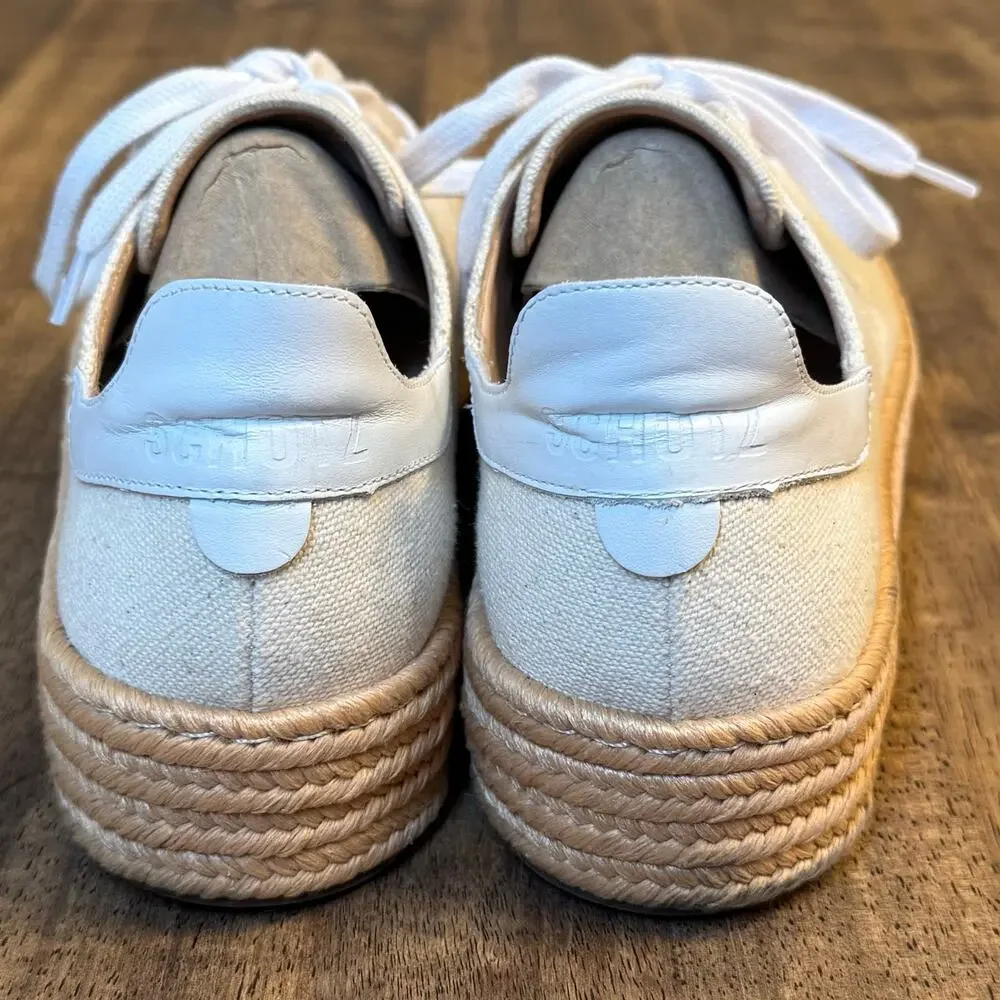 Schutz Clover Espadrille Platform Sneakers Lace Up Canvas Brazil Made Women 10B